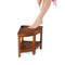 TeakCraft Corner Teak Shaving & Foot Rest with Shelf, 12" Fully Assembled, The Tilos